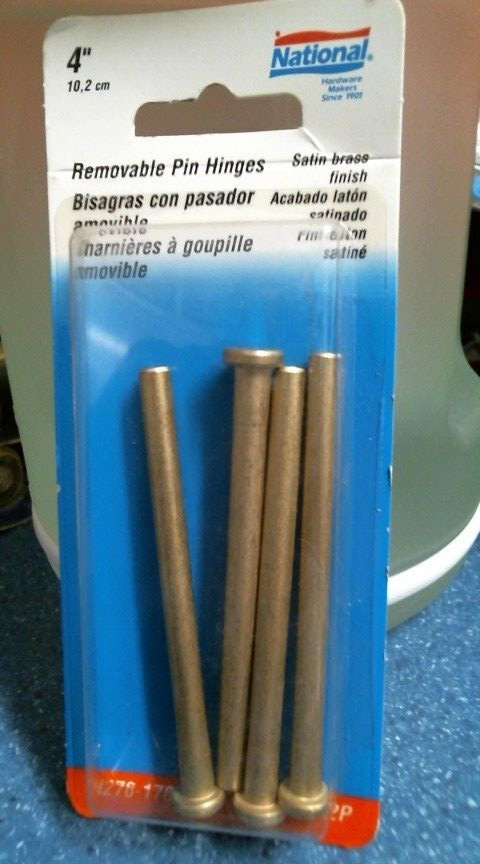 National Hardware N276-170, 4" Removable Pin Hinges, Satin Brass, 4 pk., FS