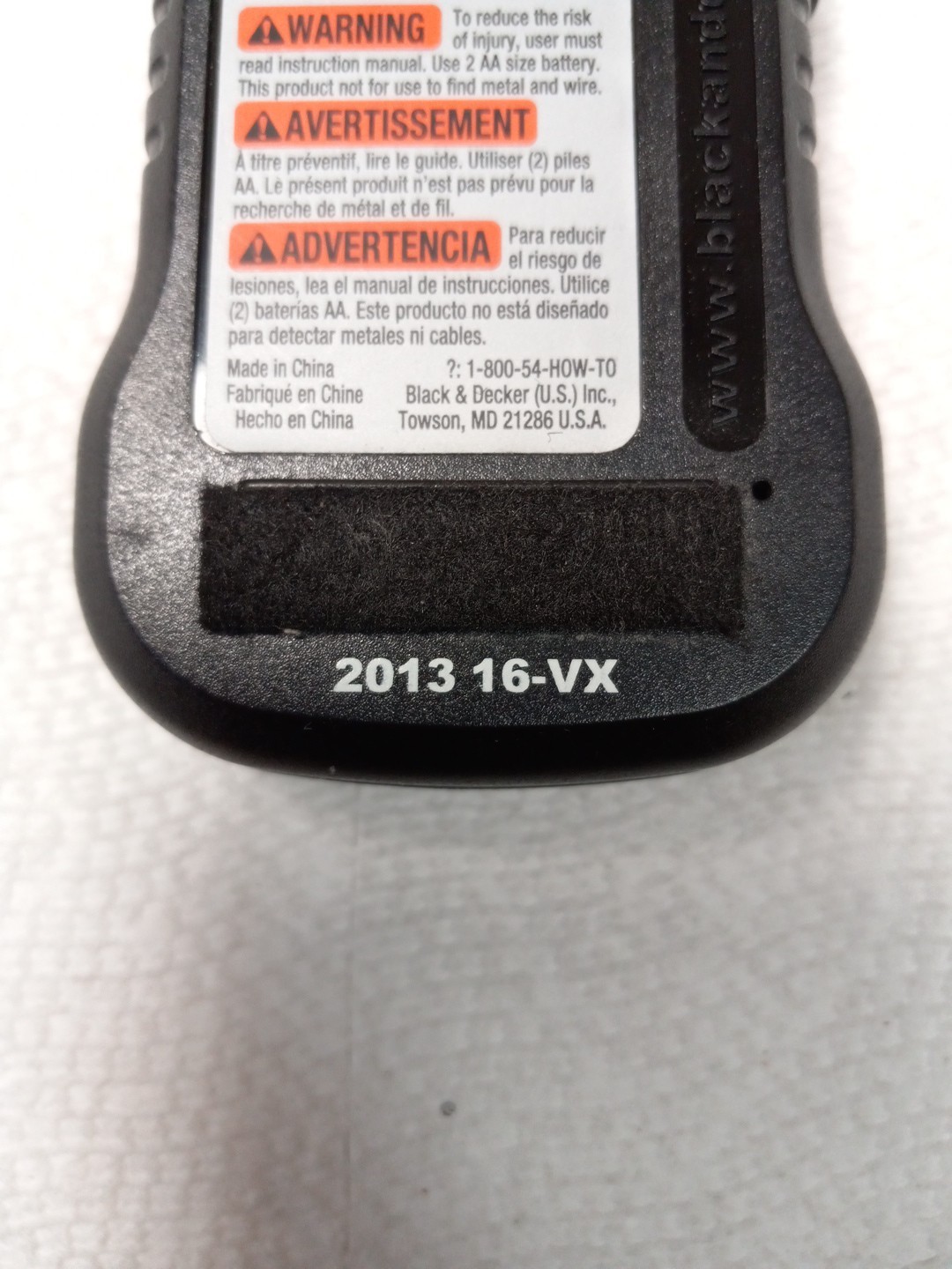 Black and Decker SF100 Stud & Metal Sensor Finder LED Indicators