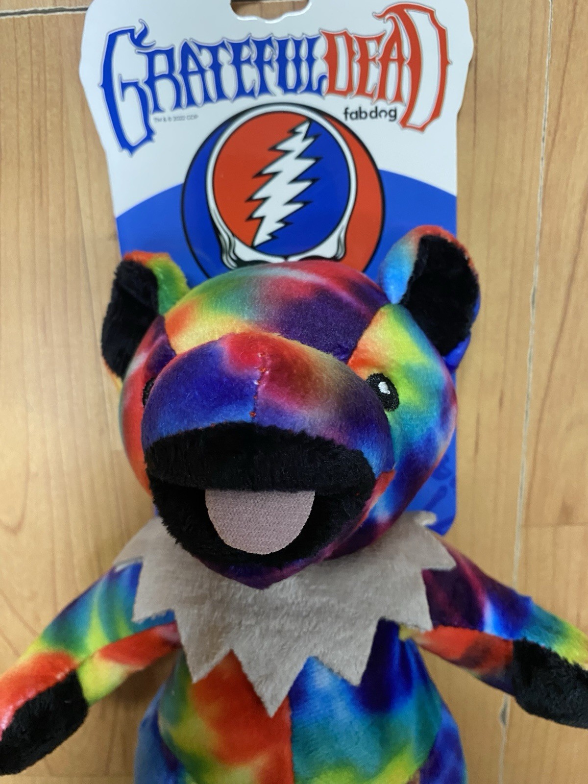 Grateful Dead Dancing Tie Dye Bear Medium Plush Dog Toy