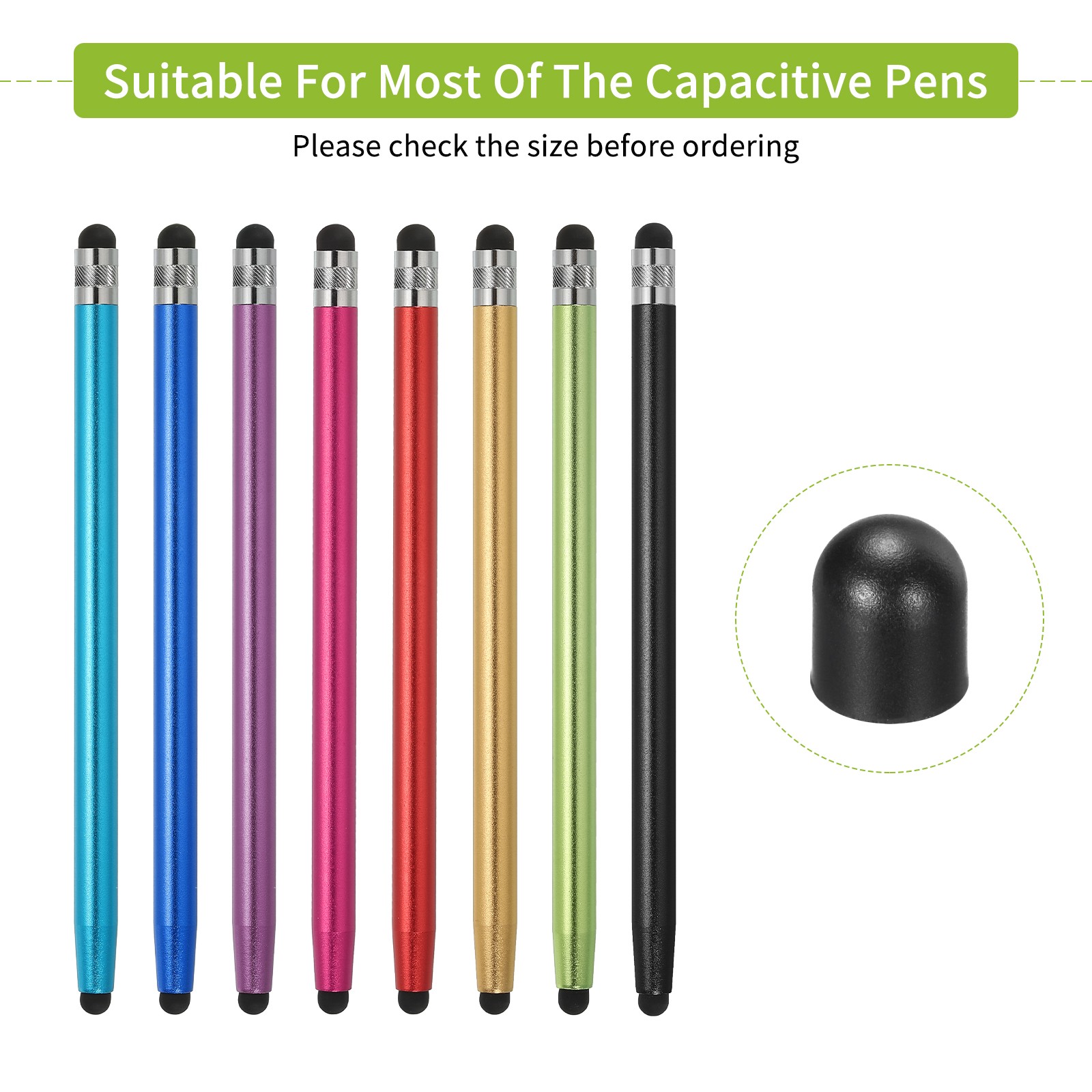 60Pcs Replacement Stylus Pen Tips 6mm Screen Pens Tip Silicone Rubber