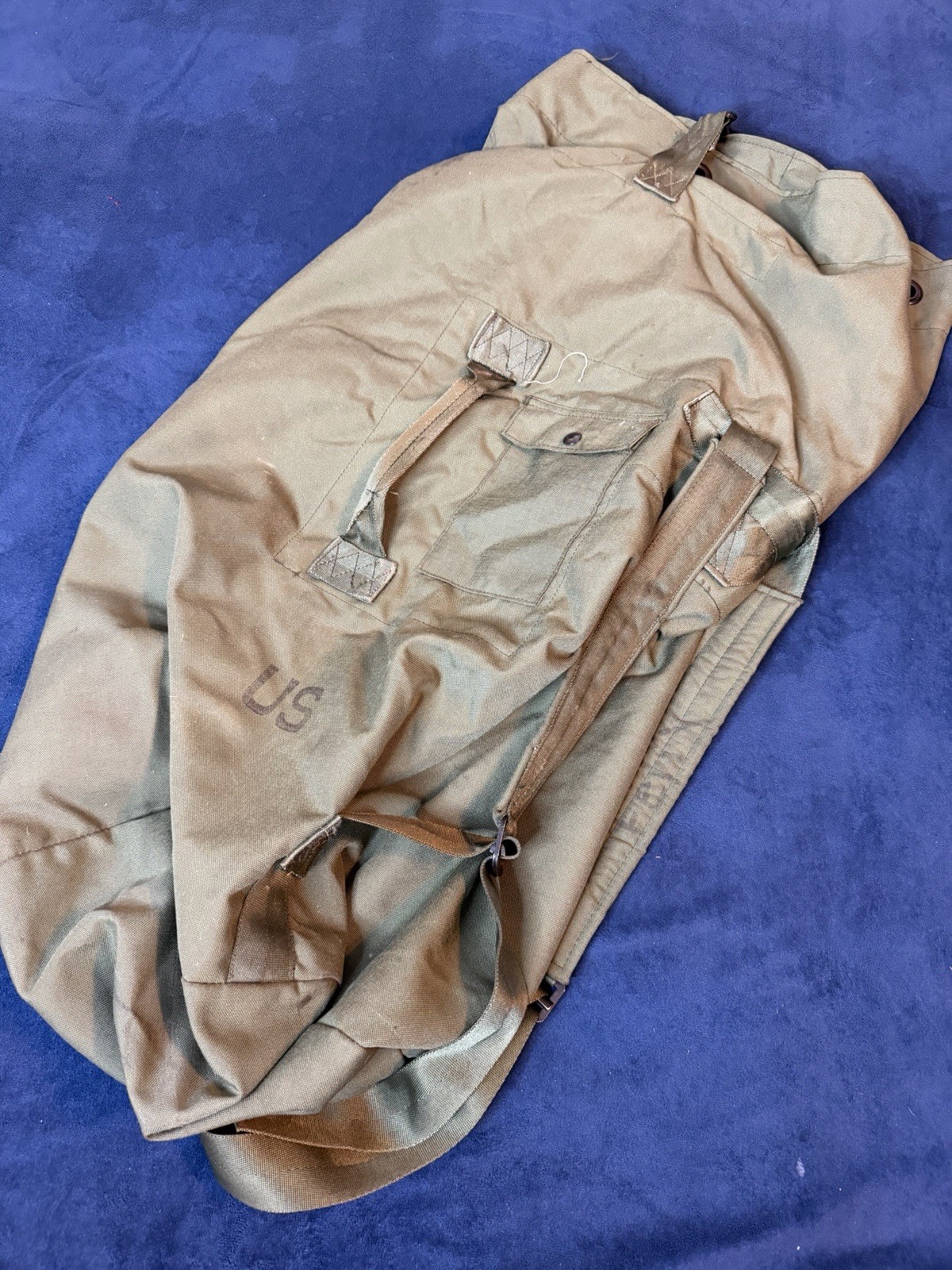 Vtg Us Military Ruck Sack Olive Green XXL Duffel Bag (See Photos)