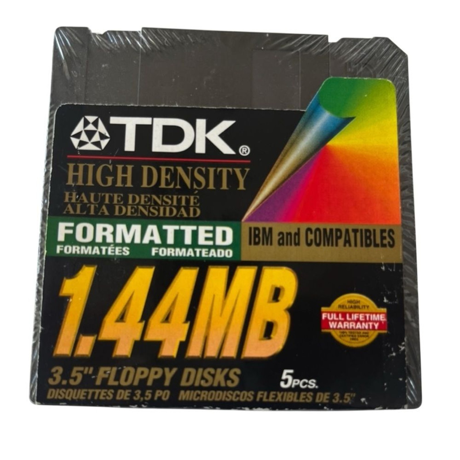 TDK 3.5” HD Floppy Disks 5 Pack 1.44MB IBM Compatible Preformatted 5-Pack Sealed