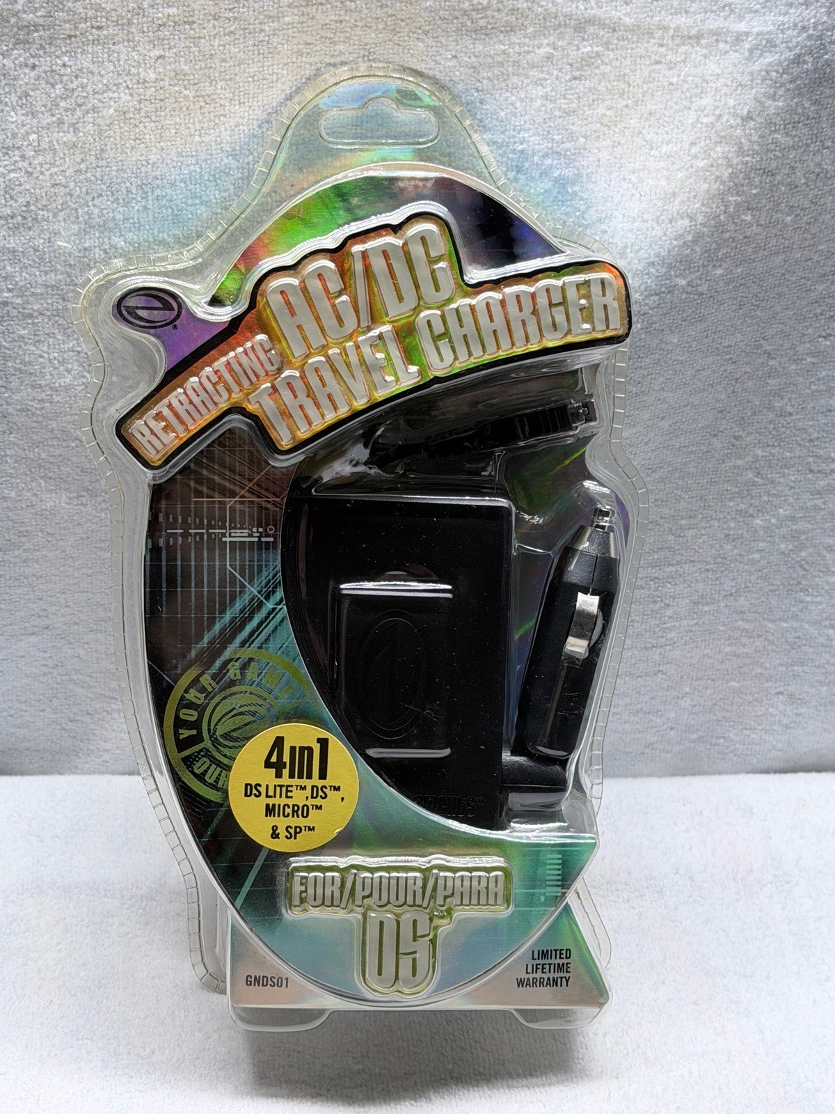 Retracting AC/DC Travel Car Charger 4N1 DS Lite DS Micro SP New In Package