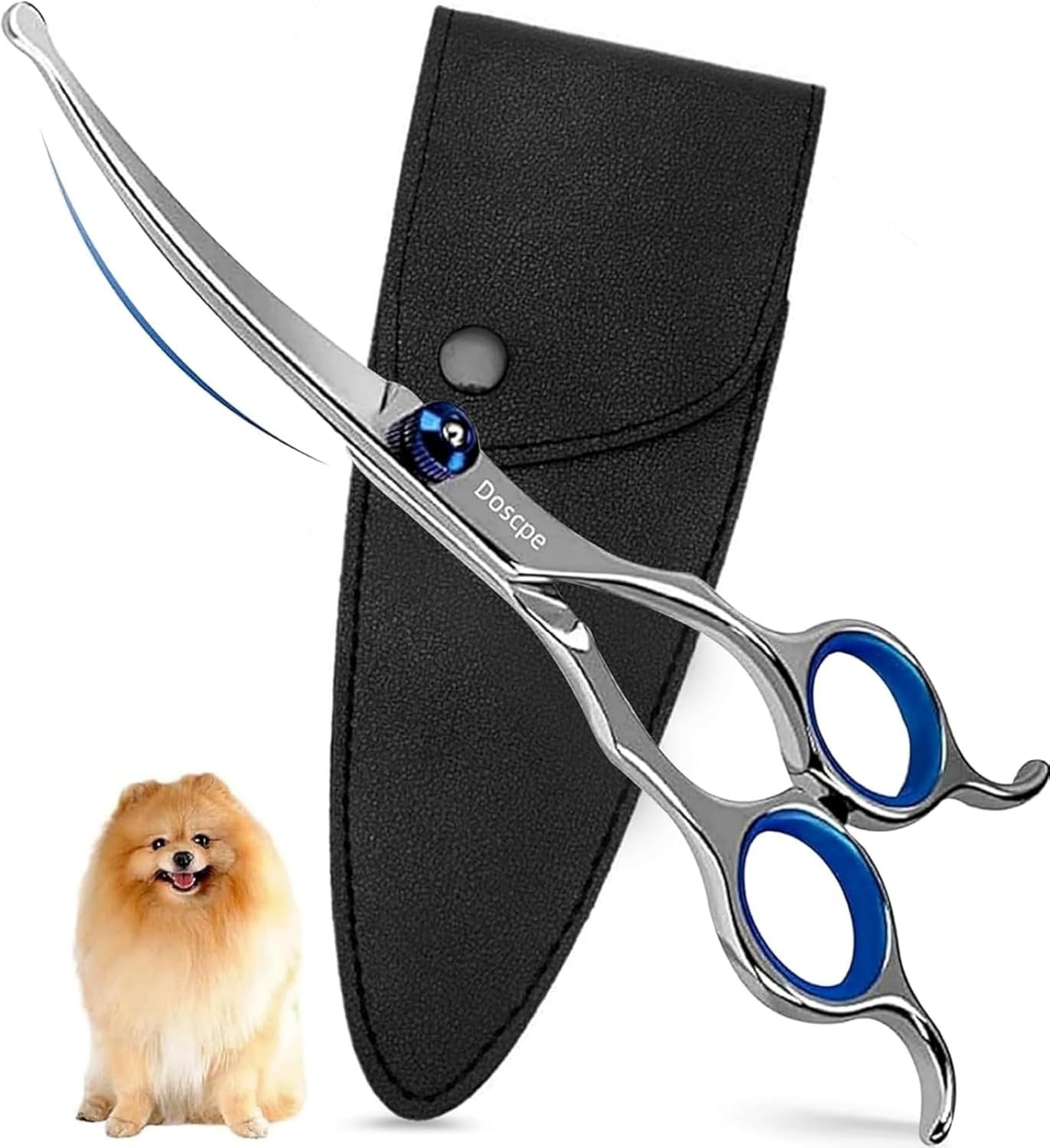 Curved Dog Grooming Scissors 6.69 inches Round Tips Pet Grooming Shears