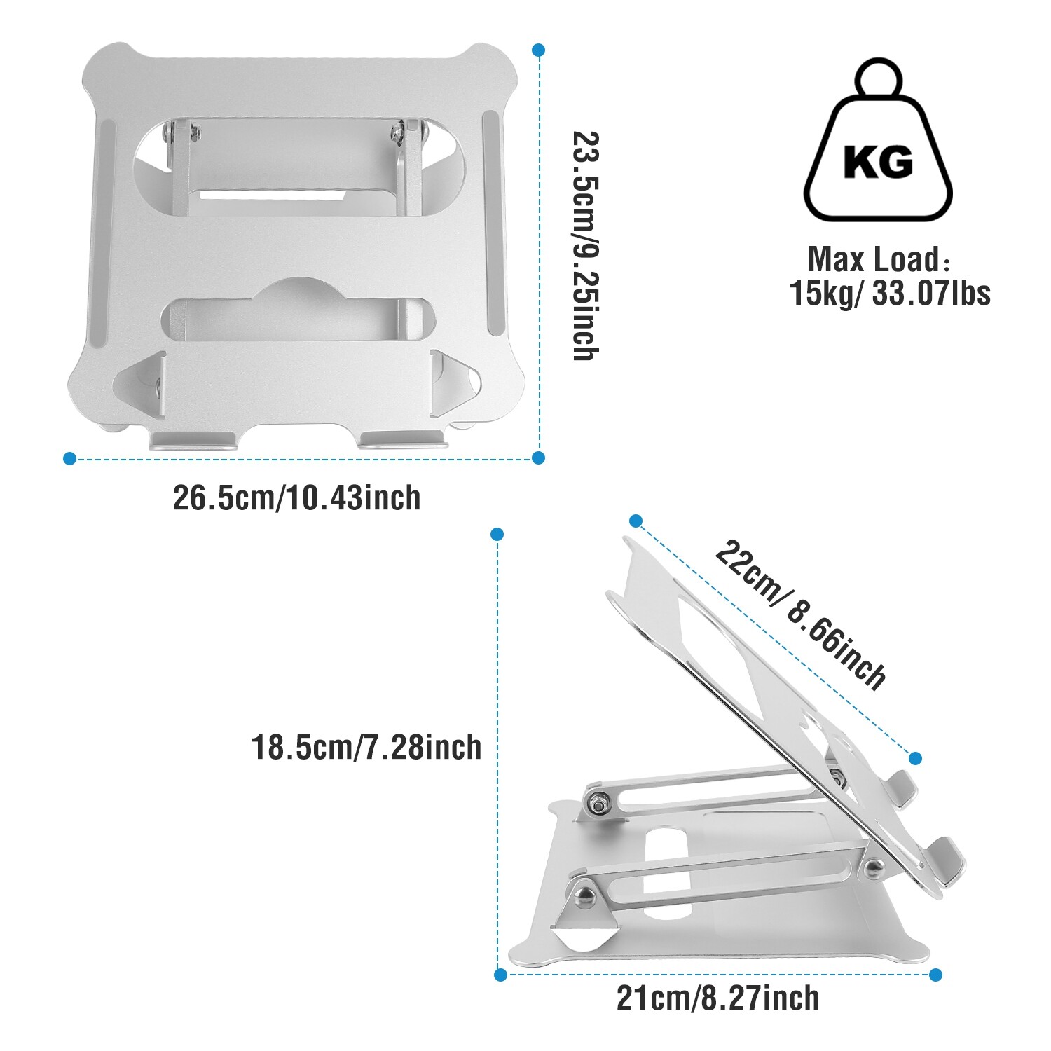 10-17 inch Adjustable Foldable Laptop Stand Desk Notebook Riser Computer Holder
