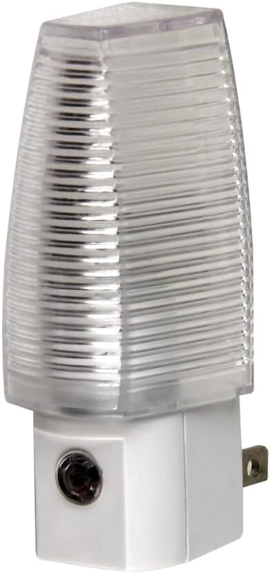Plug in Night Light Dusk to Dawn,Alloy Steel, White