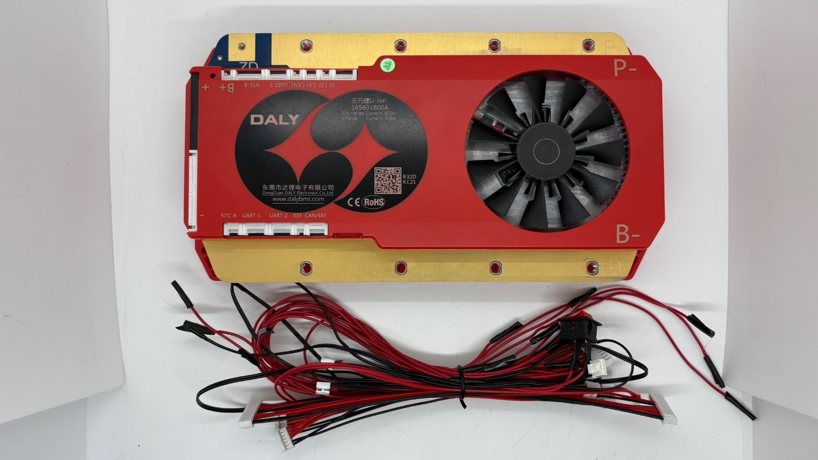 16S60V800A Daly 16S 60V 800A Li-ion Smart BMS Battery Management System with Fan