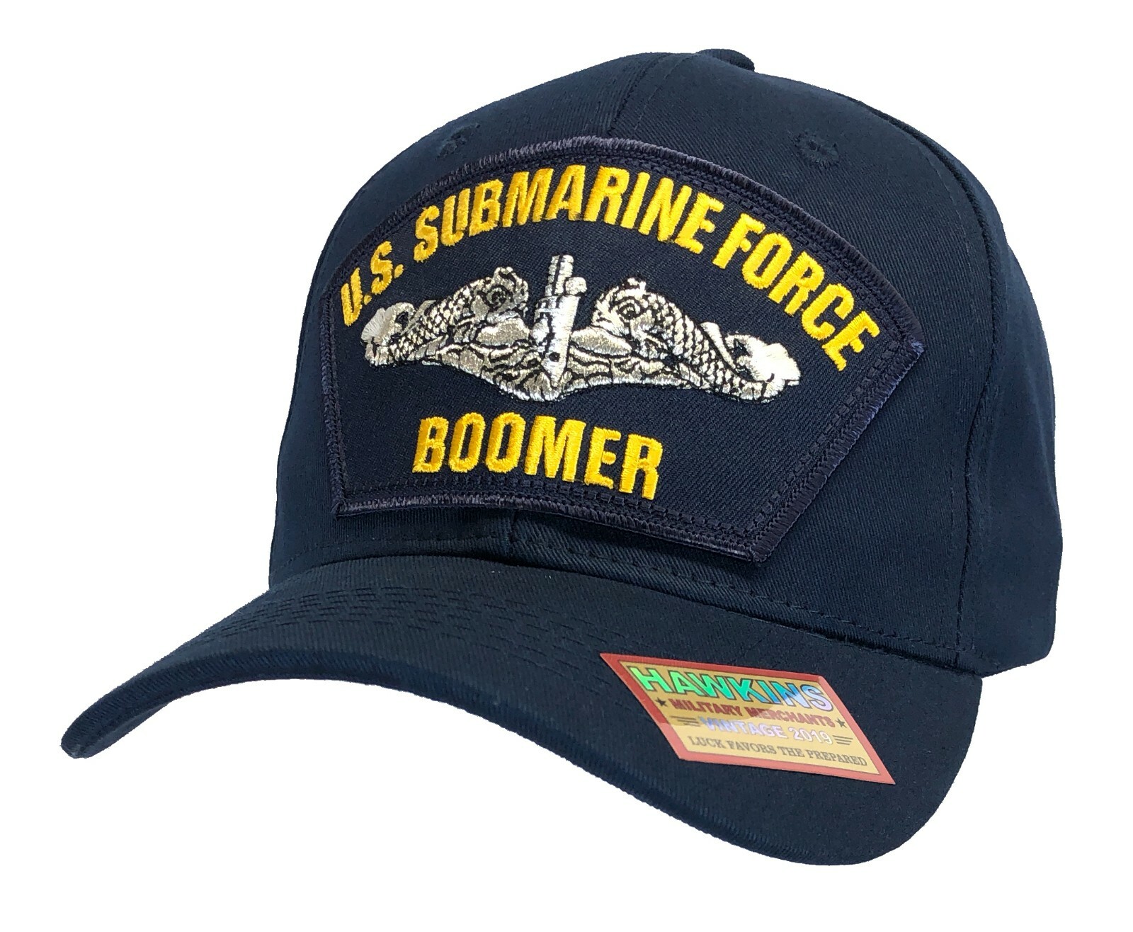 "BOOMER"  U.S. Submarine Force FBM Hat Dark Blue Structured Ball Cap