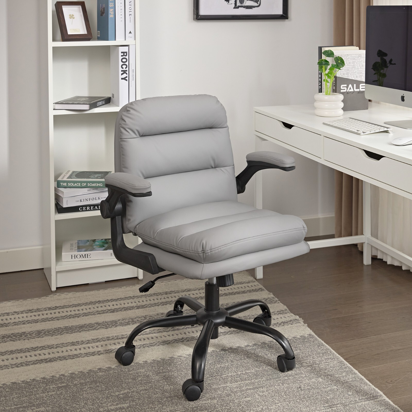 Adjustable Office Chair PU Leather Computer Chair Executive Ergonomic Task Chair