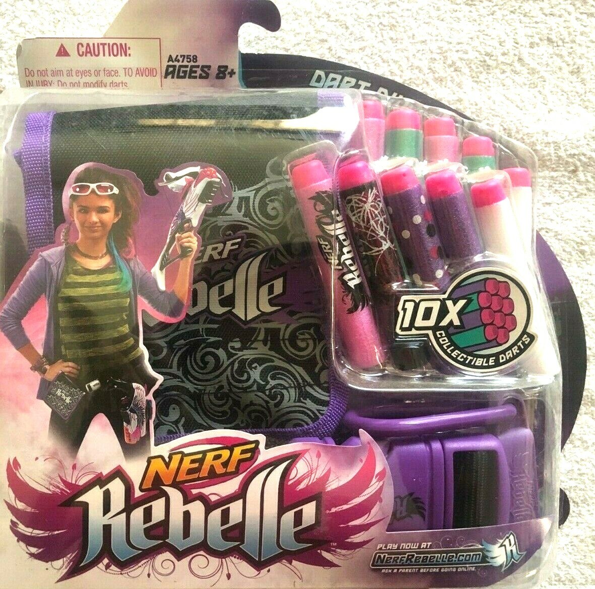 Nerf Rebelle Dart Diva Bag & Belt with 10 Darts New in Box (B30)