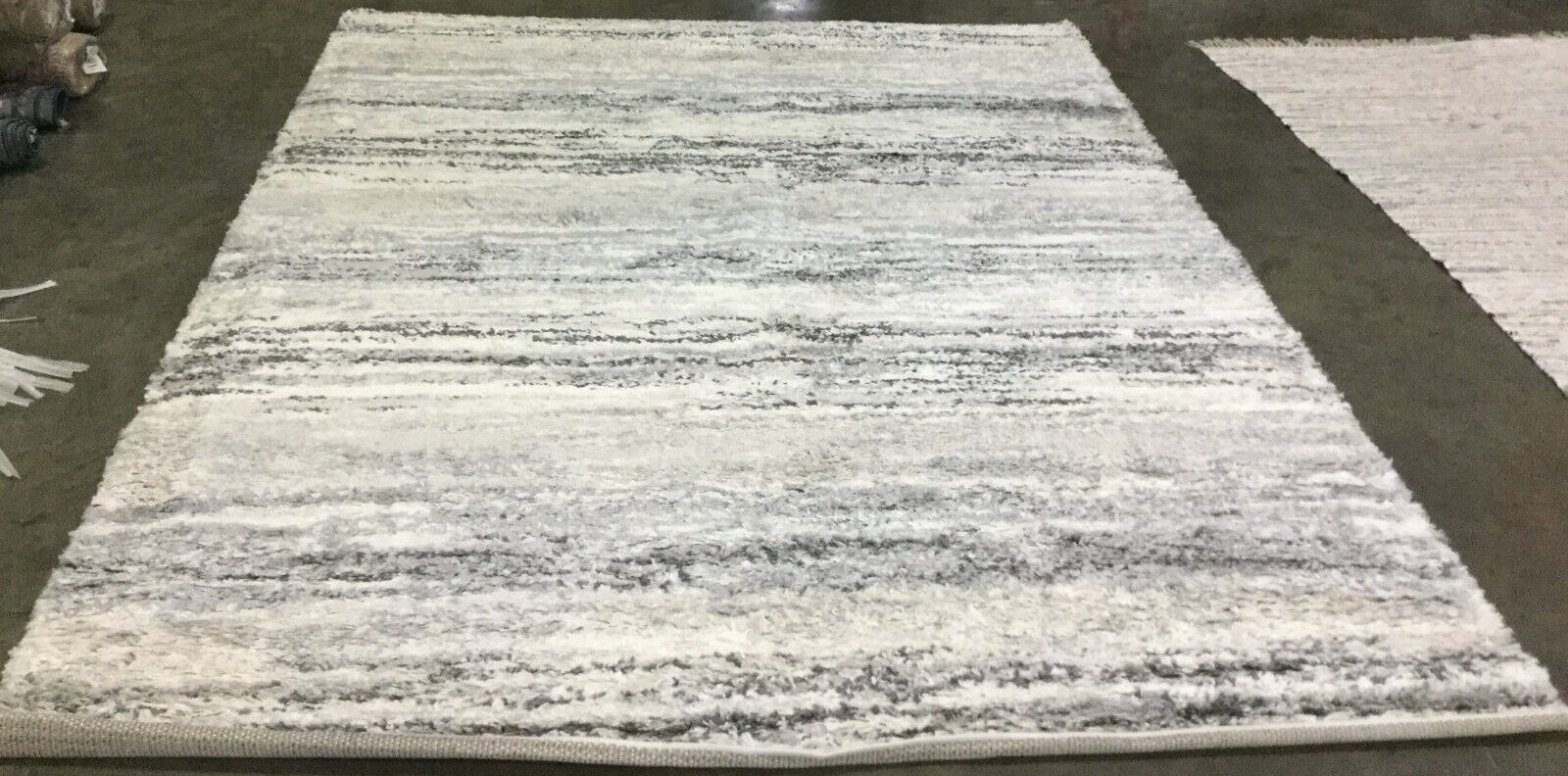 IVORY / GREY 8' X 10' Pressed Pile Rug, Reduced Price 1172661877 FNT842A-8