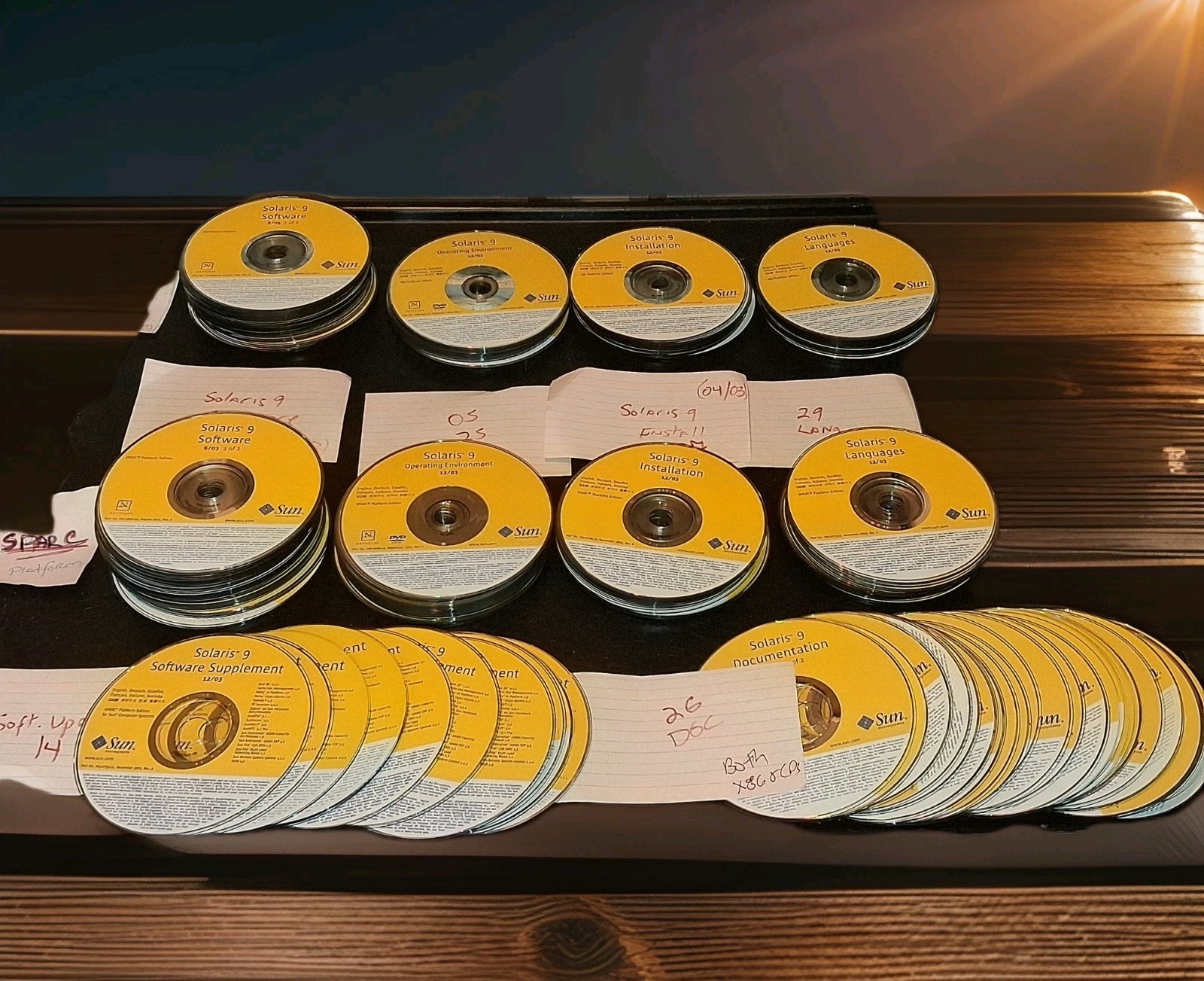 SUN Microsystems SOLARIS 9 -BOTH X86 & SPARC Platform Ed. 176 DISCS bundle Lot