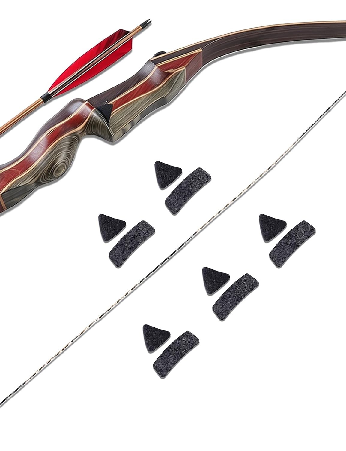 5 Pairs Traditional Recurve Bow Hair Arrow Rest, Pre-Cut Leather Shelf Pad