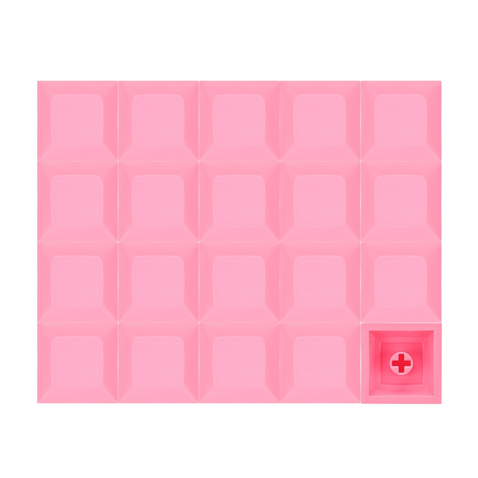 20 Pcs PBT Keycap Set DSA Mechanical Numeric Keypads for Keyboard, Dark Pink