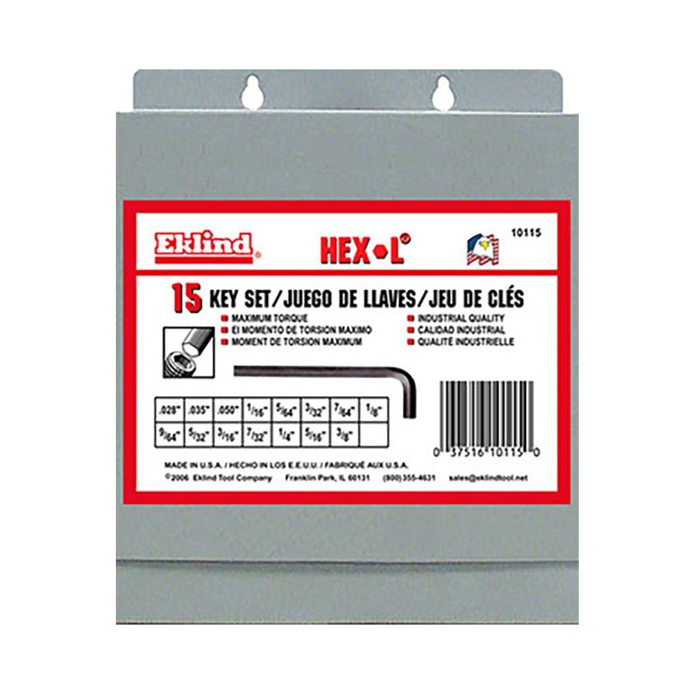 Eklind 15 Piece L-Key Hex Key Set 10115