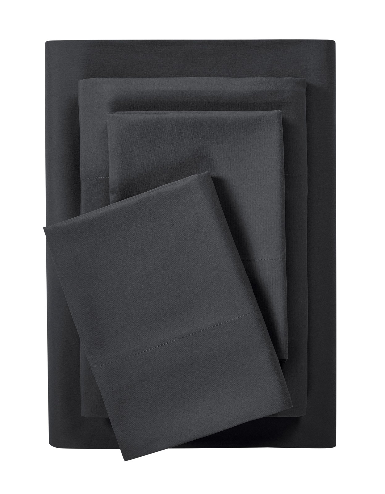 Comfort Chill Microfiber Bed Sheet Set Queen Rich Black 4 Piece
