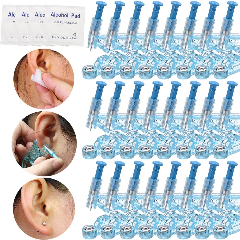50Pcs Professional Disposable Ear Studs Piercing Gun Ear Pin Stud Piercer Tools