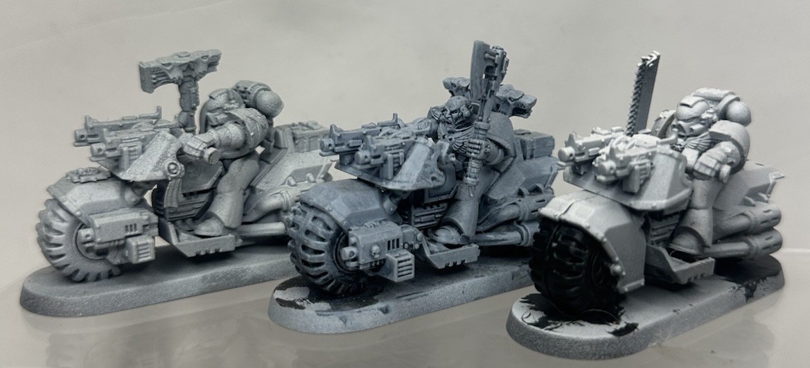 Warhammer 40k Space Marine Bike Squad Firstborn Games Workshop x3 Assembled