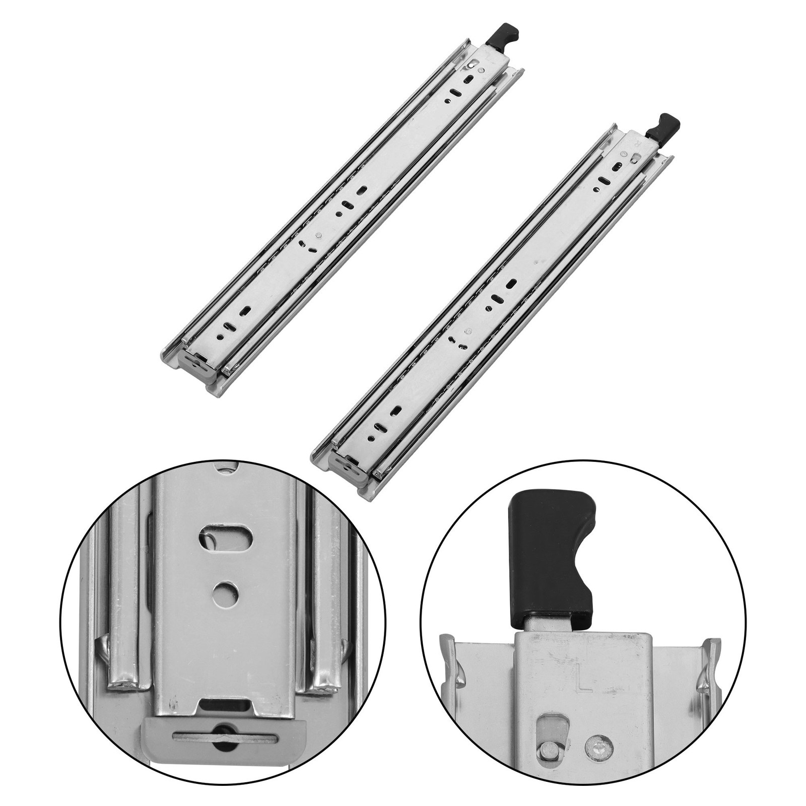 LABLT 1Pair 14inch Drawer Slides 150 lbs Load Capacity Side Mount Extension