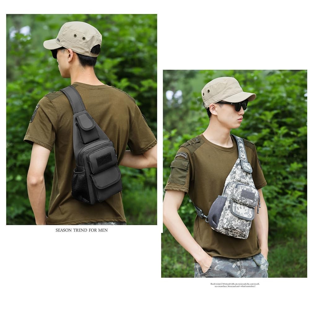 2 PCS Black Sling Bag Crossbody Backpack Lightweight Hiking Ski Daypack