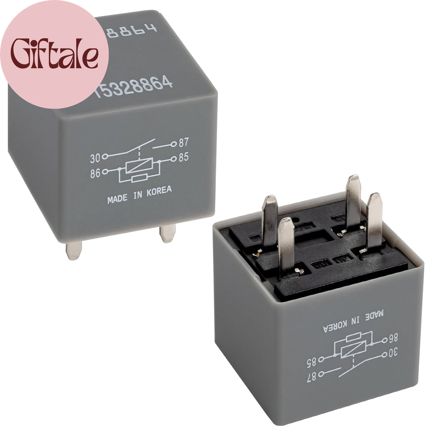 Automotive Relay 15328864 OK2A167740 12V 40A 4-Pin, Compatible with Chevy Silver