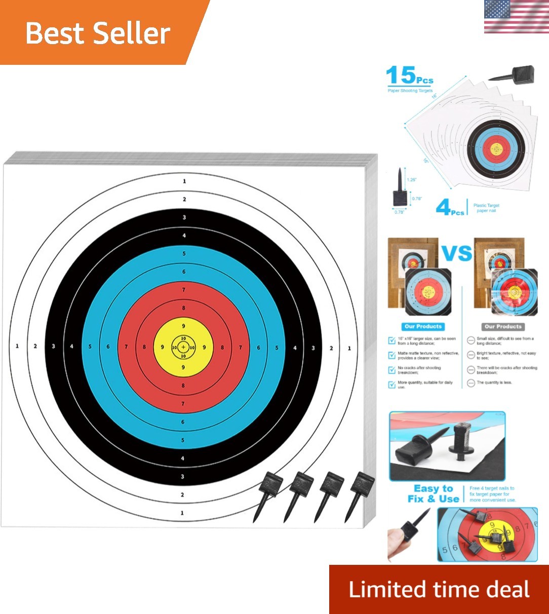 Clear Matte 16-Inch Archery Target Paper (30 Pcs) – Ideal for Repeated Shooting