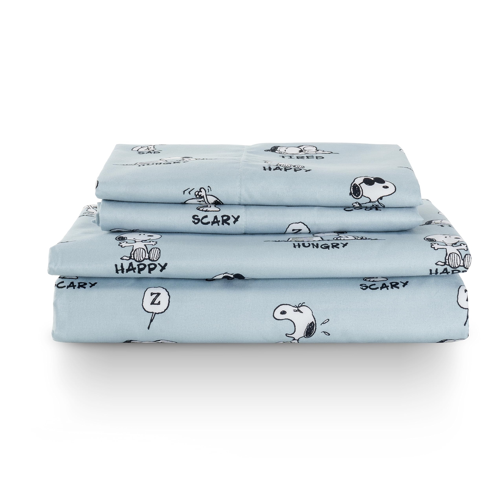 Peanuts® Kids Sheet Set Full Size - 4 Pieces Peanuts® Snoopy Different Emotio...