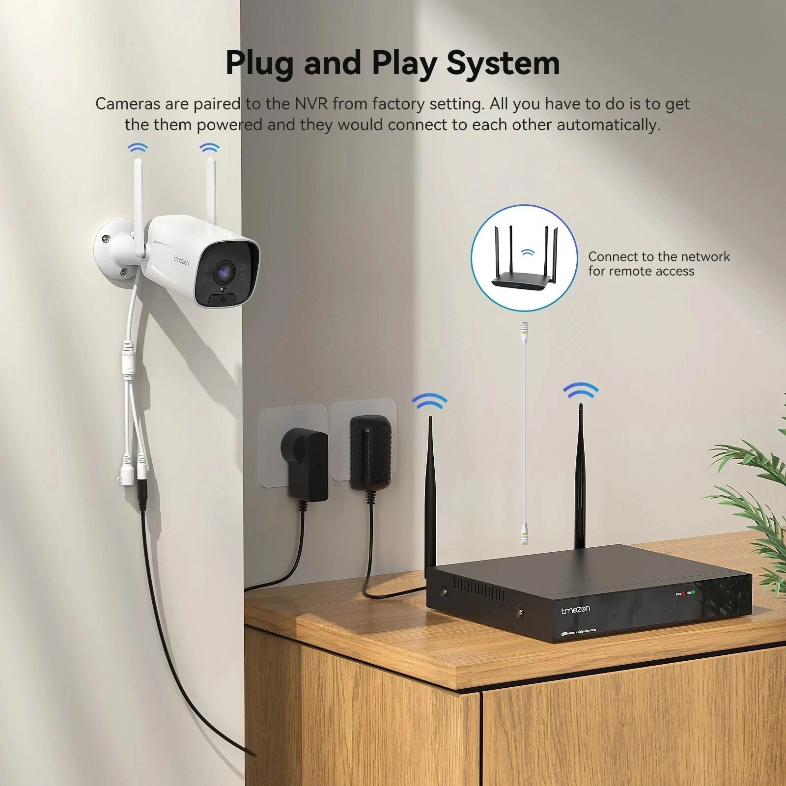 3MPHome IP Camera System Outdoor 8CH NVR 500GB Home Security Motion Detection