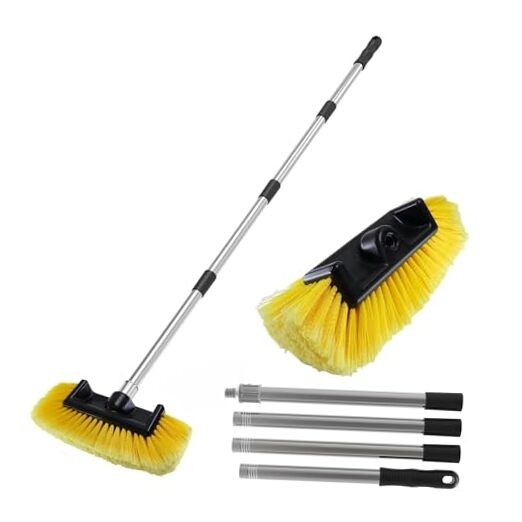 Five-Sided Car Wash Brush with 56" Long Handle | Car Wash Dip Soft Five 12"