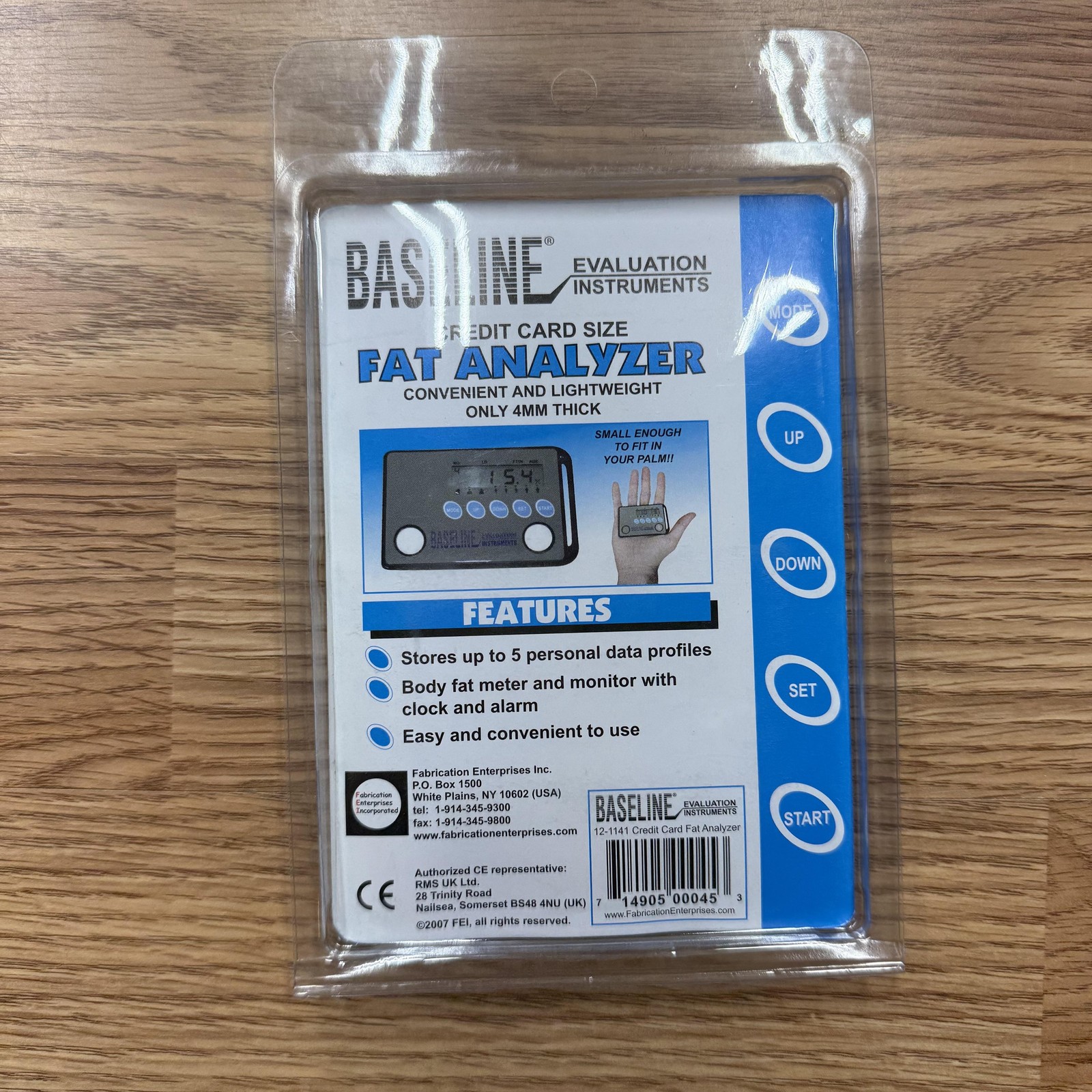 Baseline 12-1141 Credit Card Fat Analyzer Electronic Monitor Gray Portable New