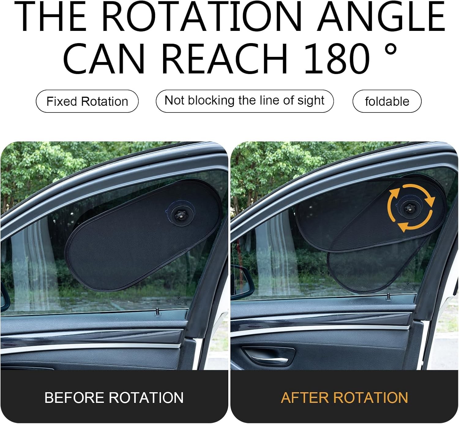 4pcs Adjustable & Rotatable Car Side Window Sun Shade Block Sun Glare for Driver