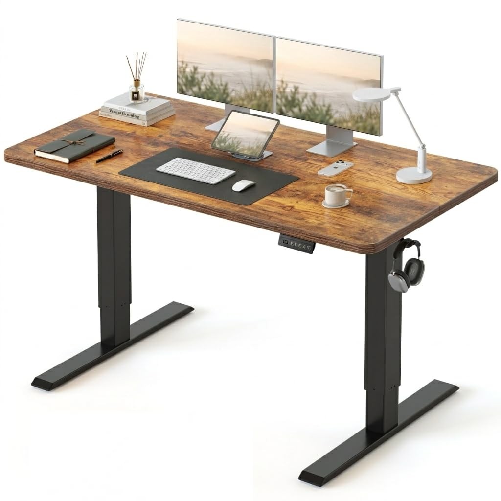 Electric Standing Desk Height Adjustable, 47.2 x 23.6 Inches Home Office Comp...