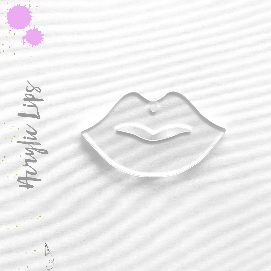 Acrylic Keychain Blanks 3" LIPS 1/8" Thick (Clear&Colors) Pack 25-50