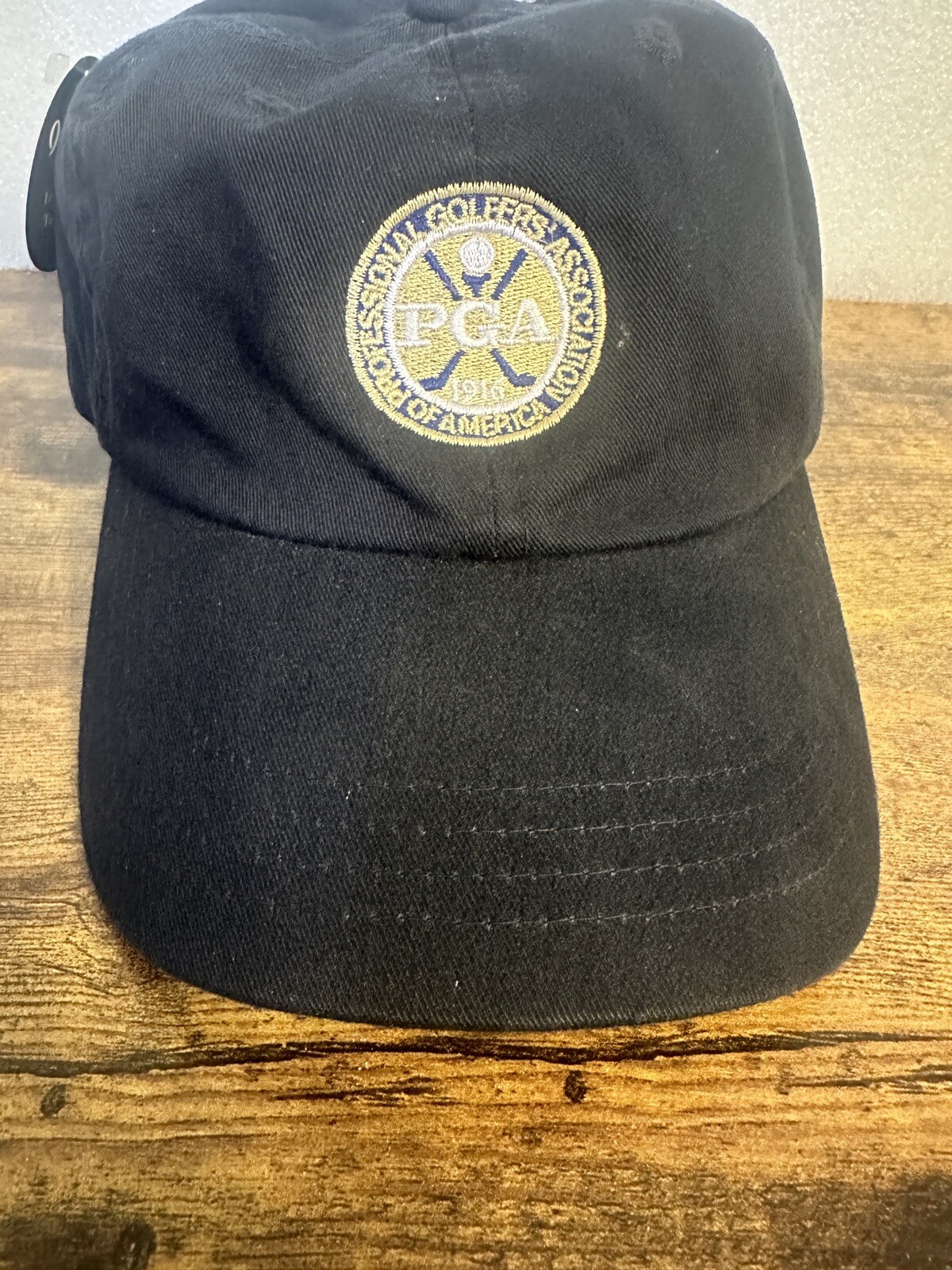 GOLF PGA Golf Club Adjustable Hat Cap Black & Yellow Turning Head NEW w/TAG