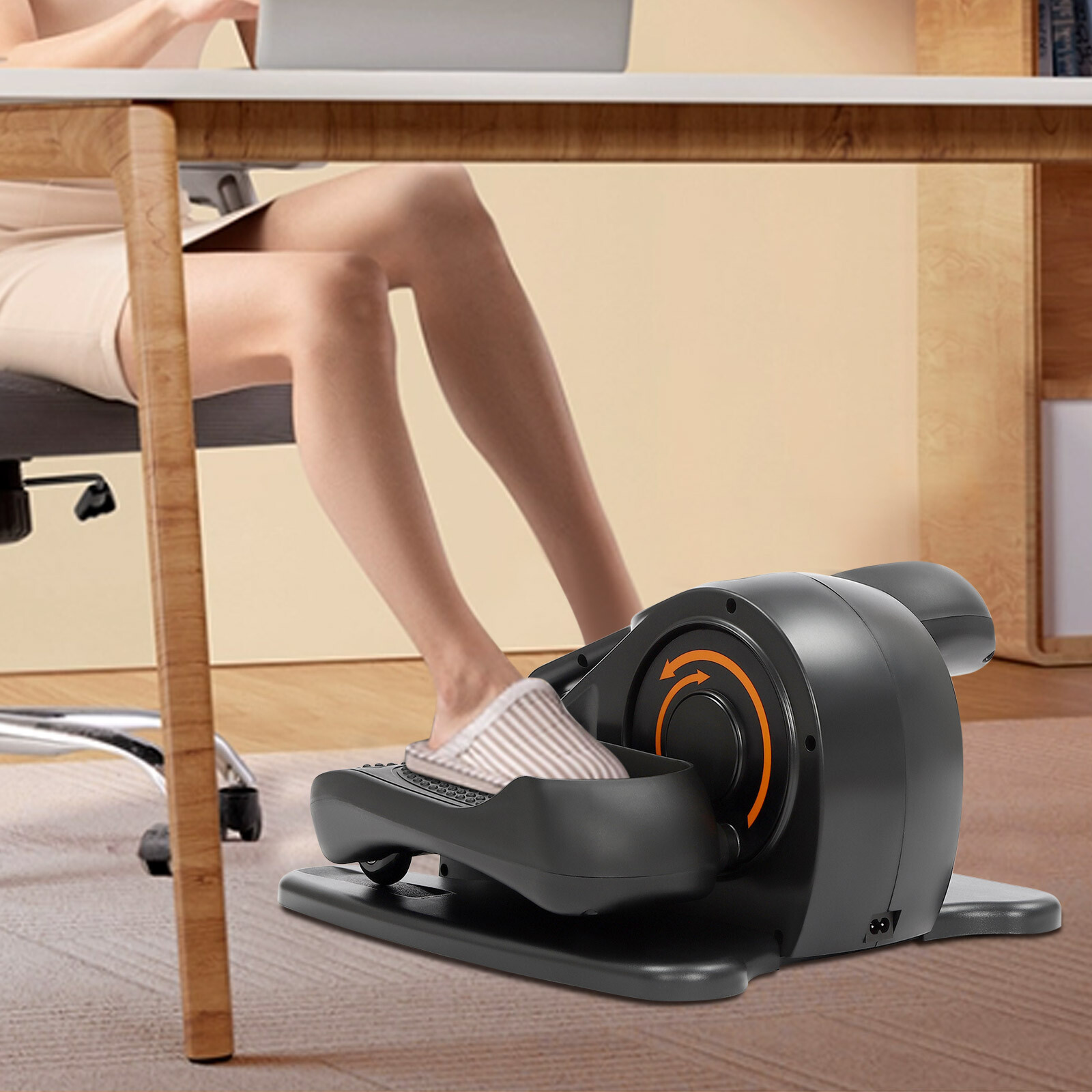 Under Desk Seated Elliptical Machine Leg Pedal Exerciser w/Remote Control Quiet