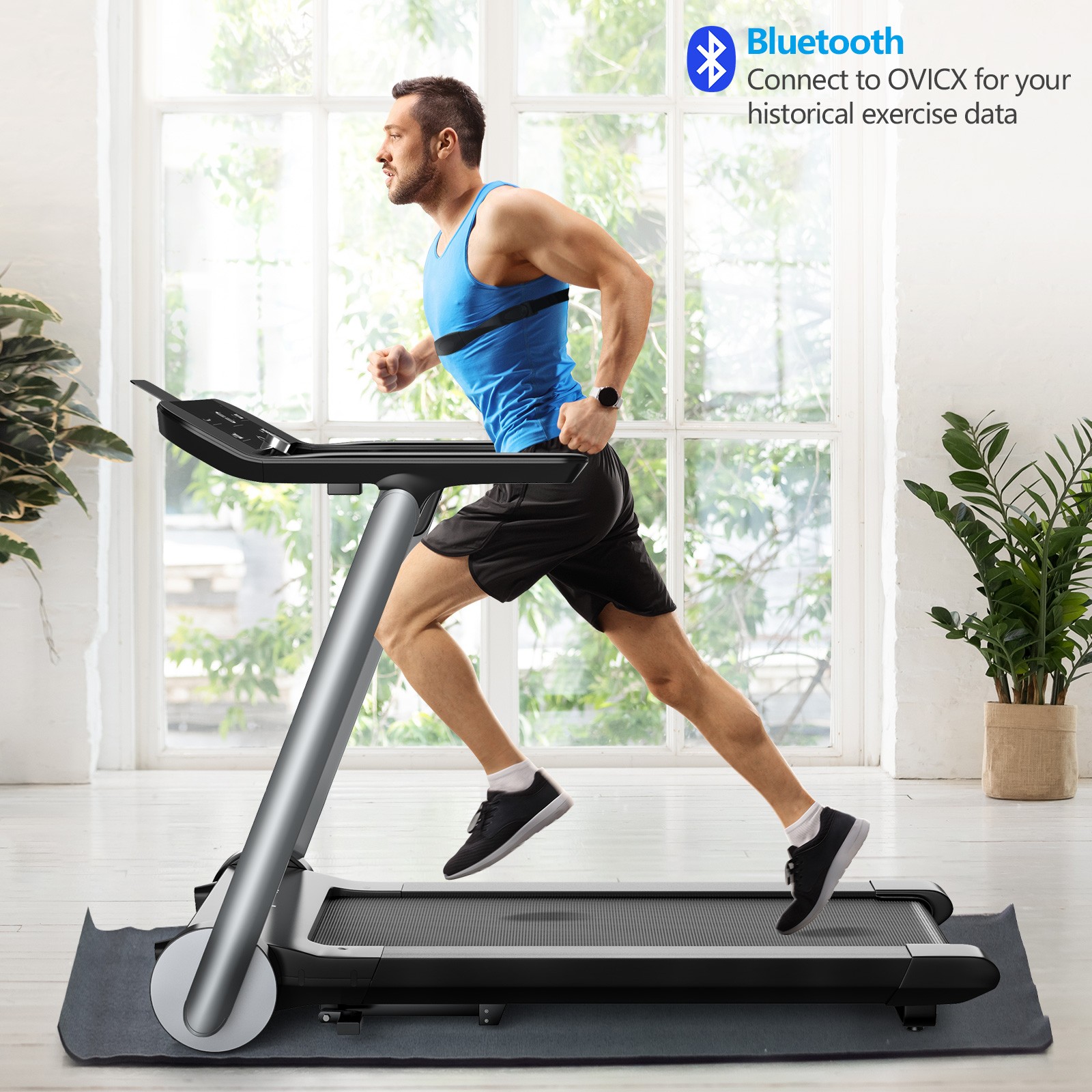 Superfit Electric Folding Treadmill Jogging MachineBluetooth10 Preset Programs