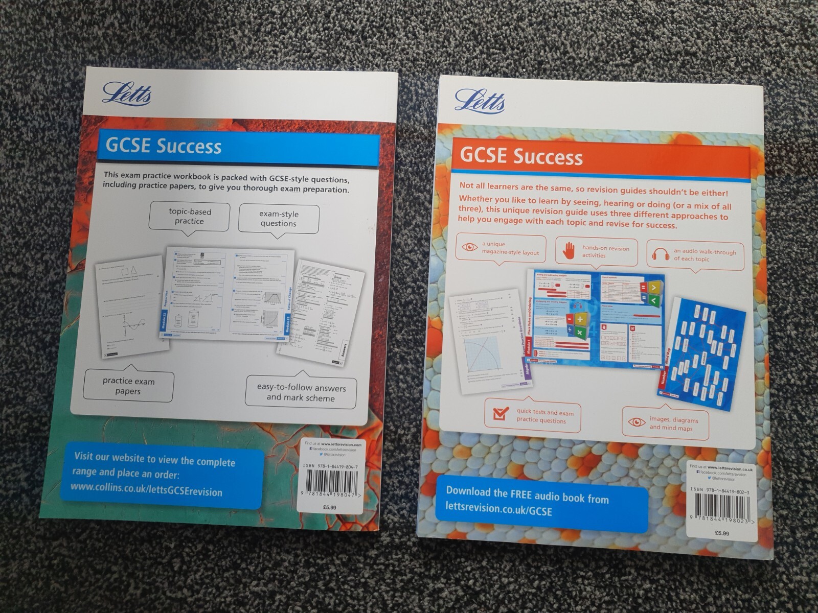 2 X GCSE Letts Sucess Maths Exam Practice Workbook Revision Guide higher Tier