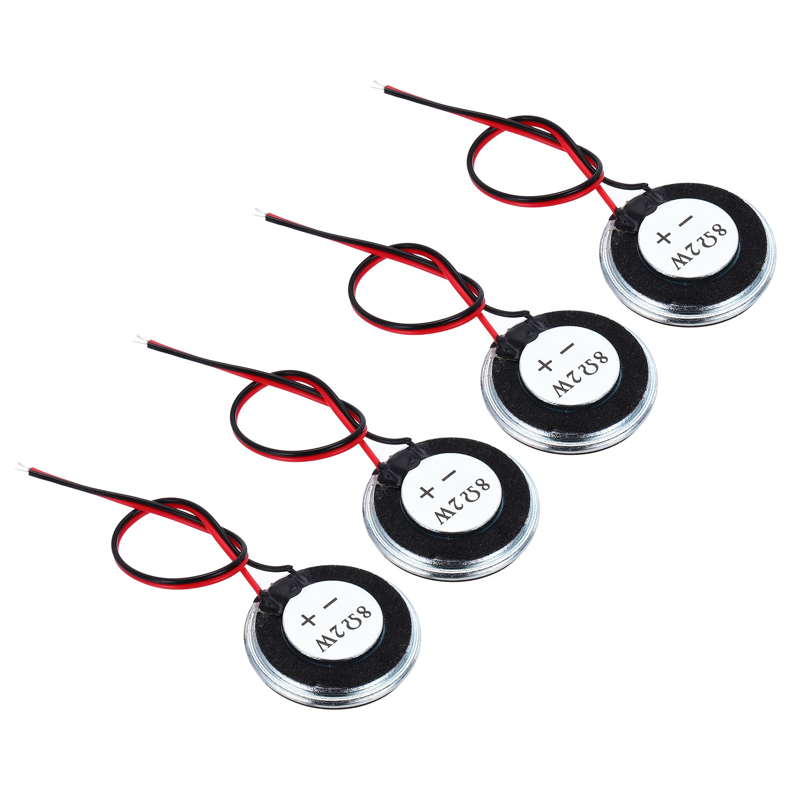 4 Pcs 2W 8 Ohm Metal Shell Round Internal Magnet Speaker with 120mm Wire