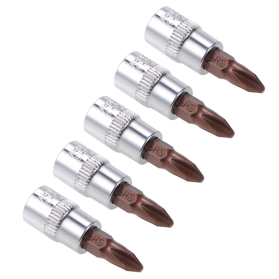 5 Pcs 1/4" Drive PH2 Phillips Bit Socket For Hand Use S2 Steel CR-V 1.5"