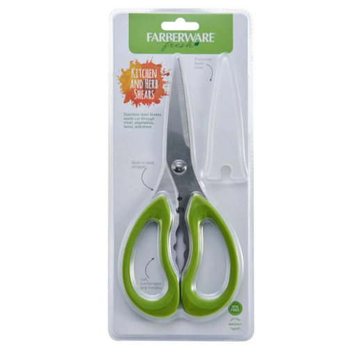 FARBERWARE 5197170 KITCHEN AND HERB SHEARS w/PROTECTIVE BLADE COVER *D5