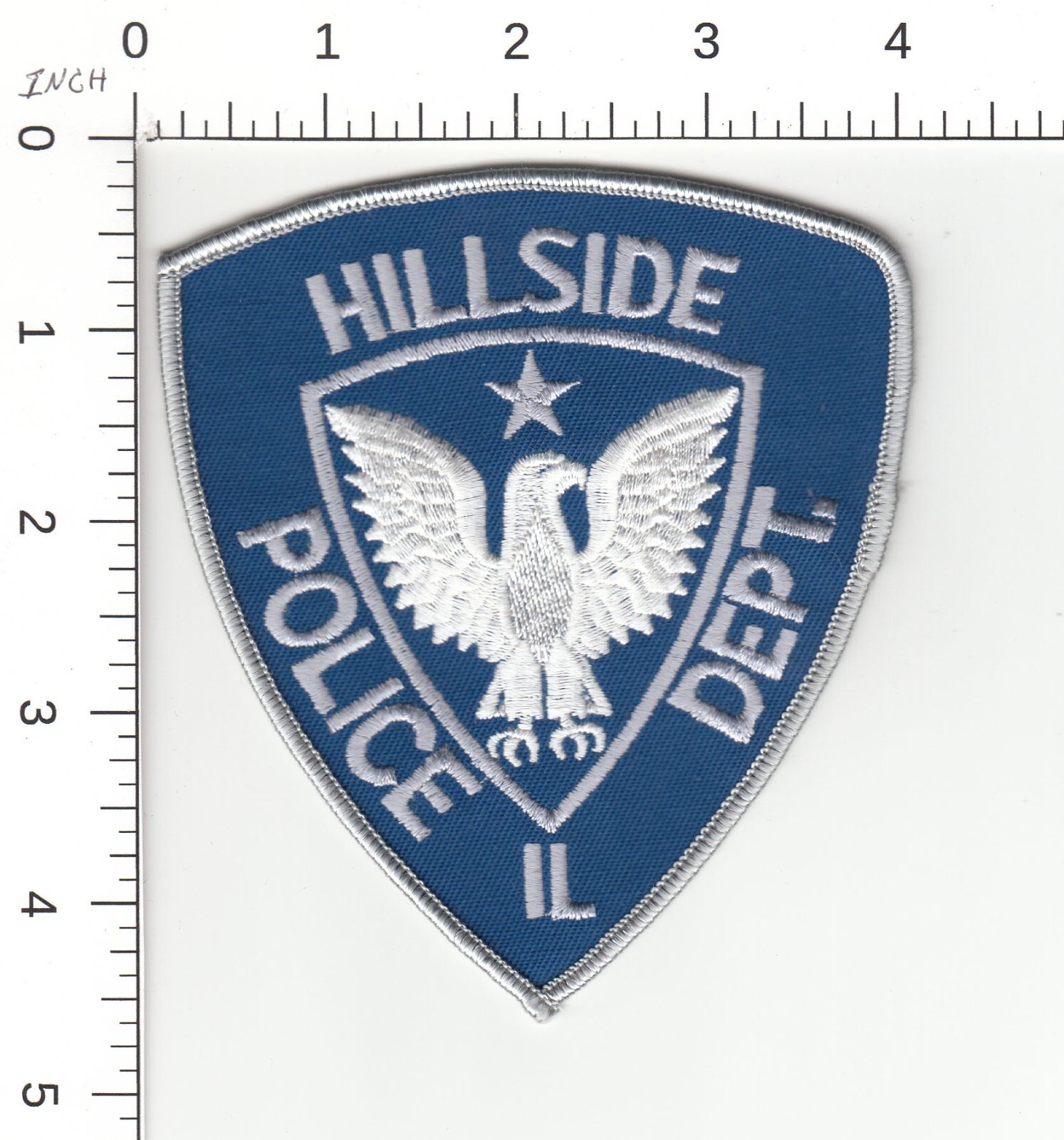 O/S HILLSIDE ( PATROL VERSION WHT ) ILLINOIS POLICE COLLECTIBLE PATCH