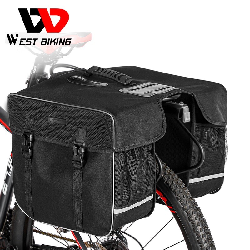 WEST BIKING Bike Double Panniers Bicycle Bag Waterproof Rear Rack Pack Bag 30L