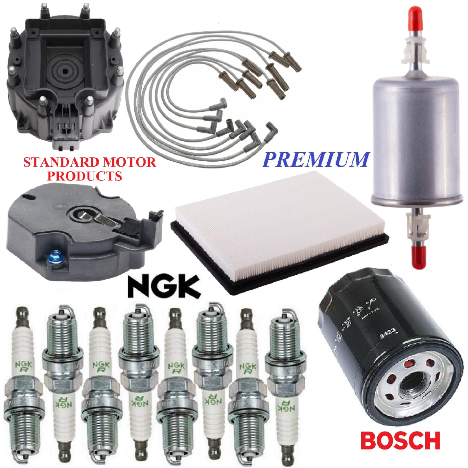 Tune Up Kit Filters Cap Wire Spark Plugs For CADILLAC ELDORADO V8 4.9L 1993