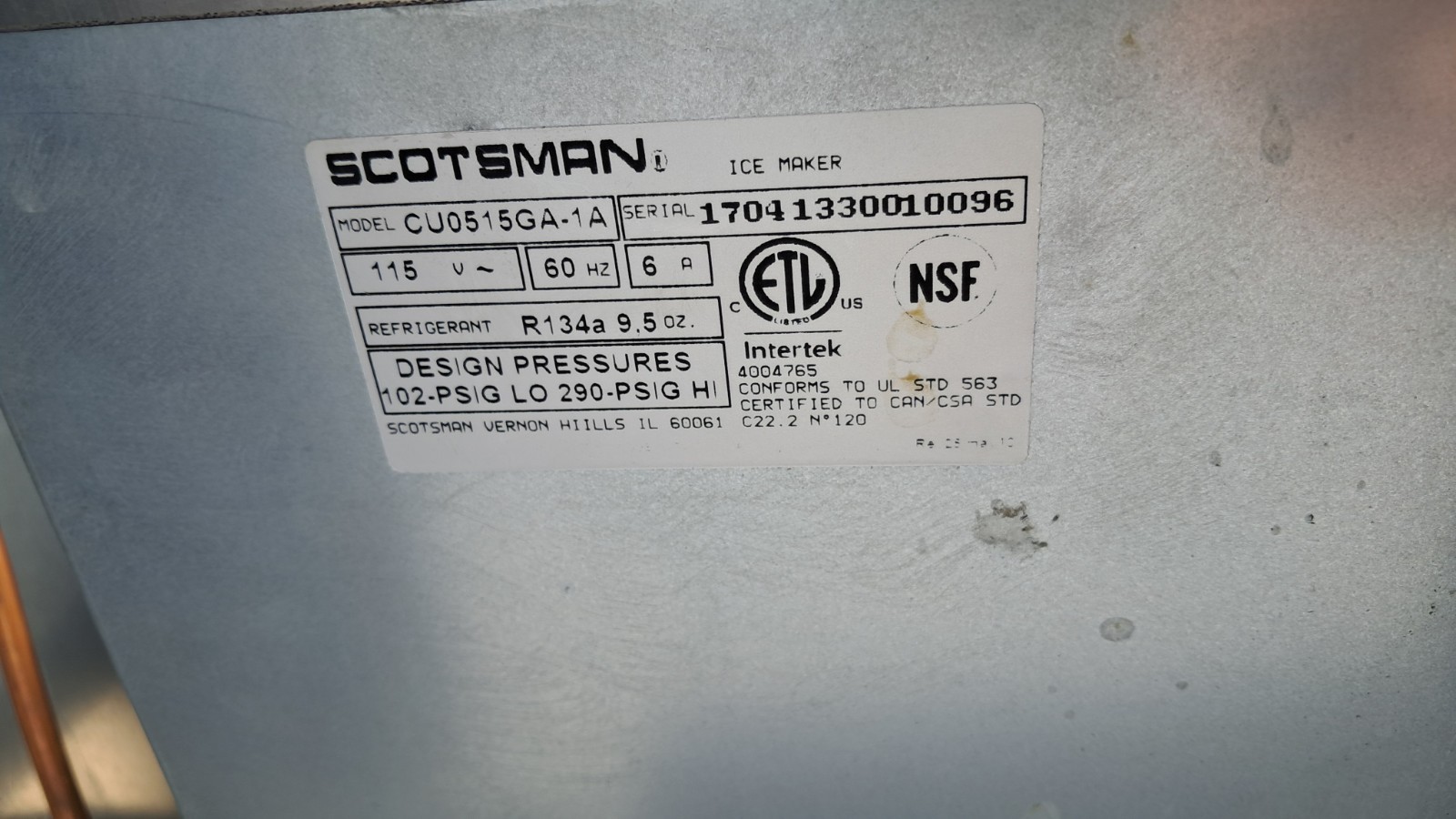 Ice Maker - Ss Under Counter Scotsman CU0515GA-1A