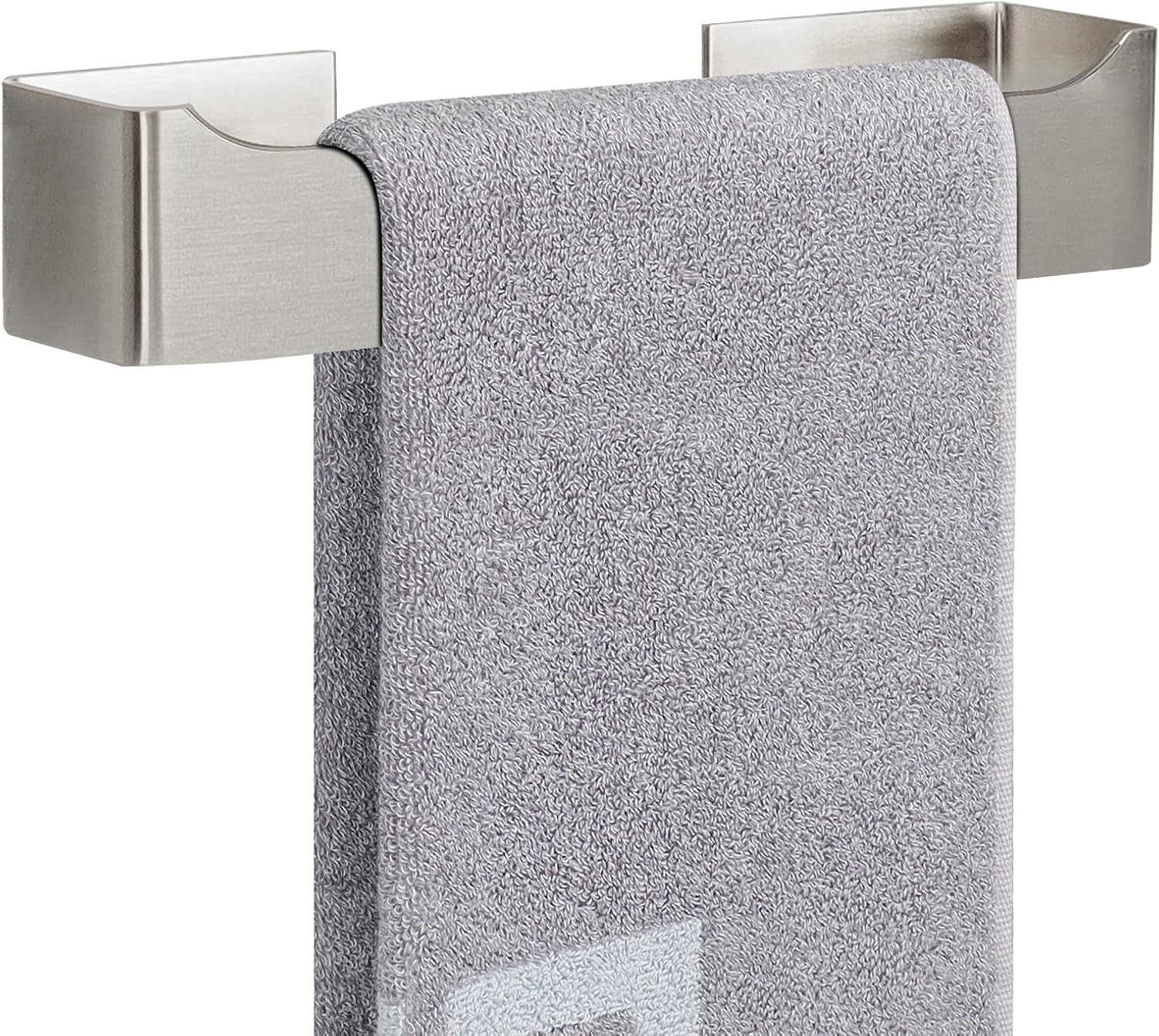 NearMoon Self Adhesive Hand Towel Holder/Towel Ring, 9 Inch, Brushed Nickel