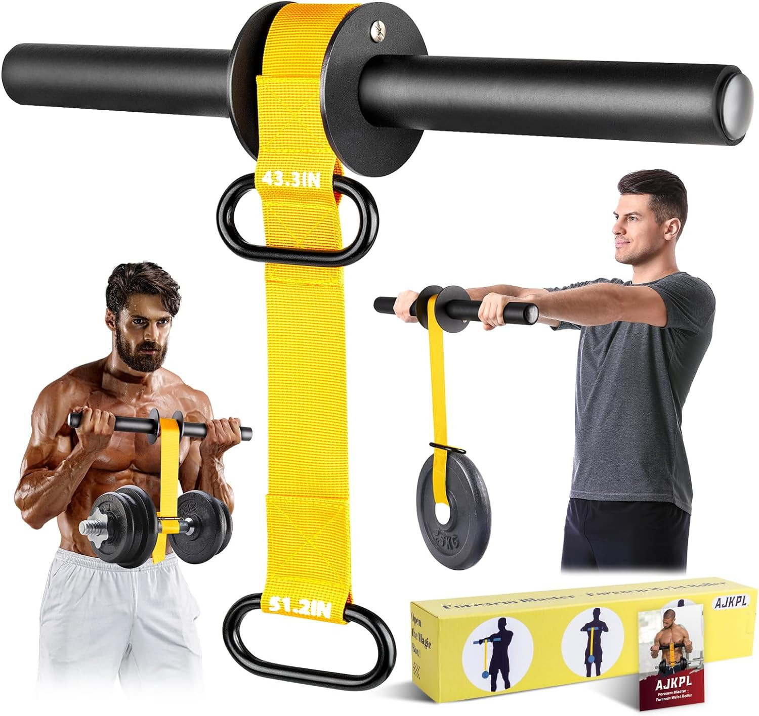Wrist Roller Forearm Strengthener Grip Trainer | Adjustable Hand Exerciser Gym