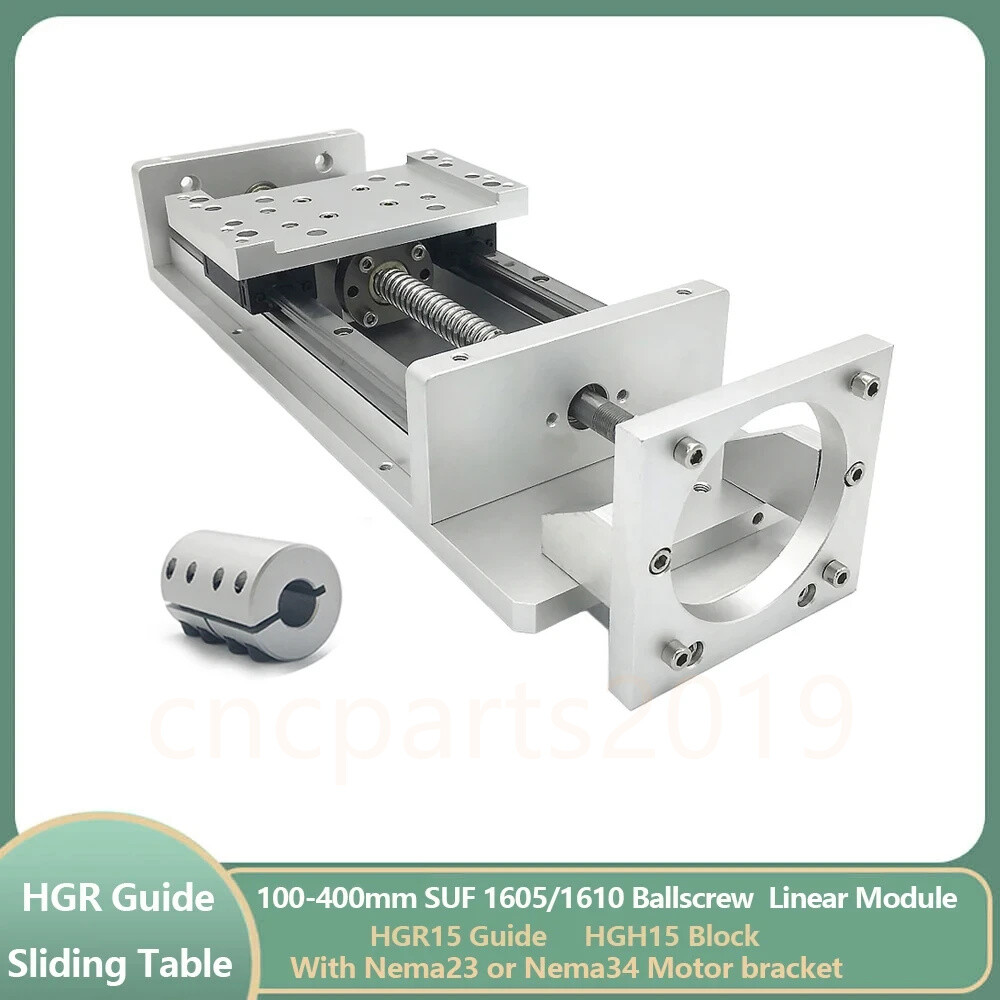 CNC Drilling 100~500MM Stroke XYZ Axis Cross Electric Sliding Table HG15 Guide