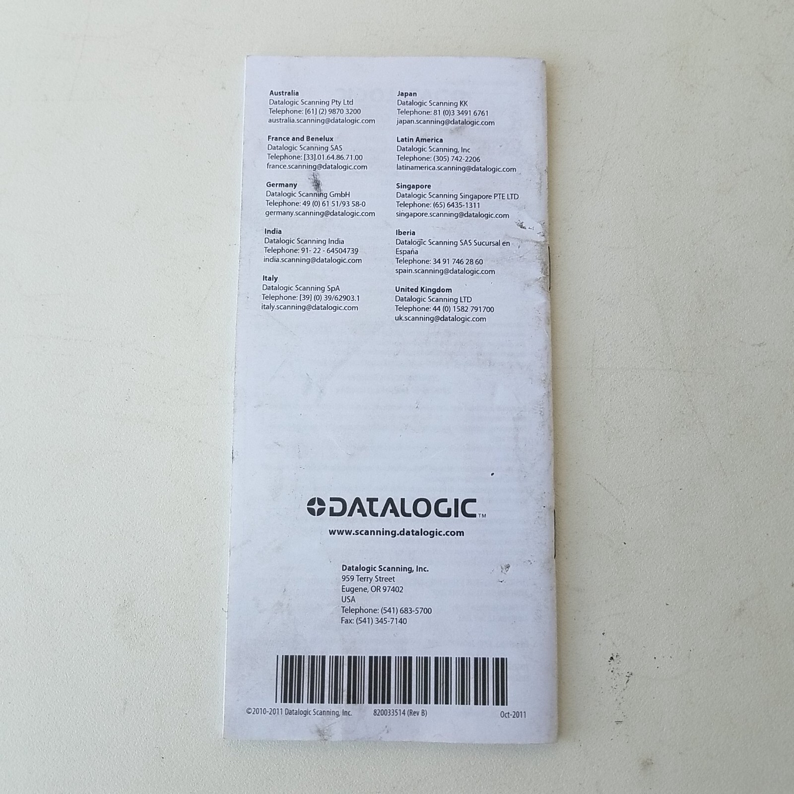 Datalogic Gryphon I GD44XX Quick Reference Guide
