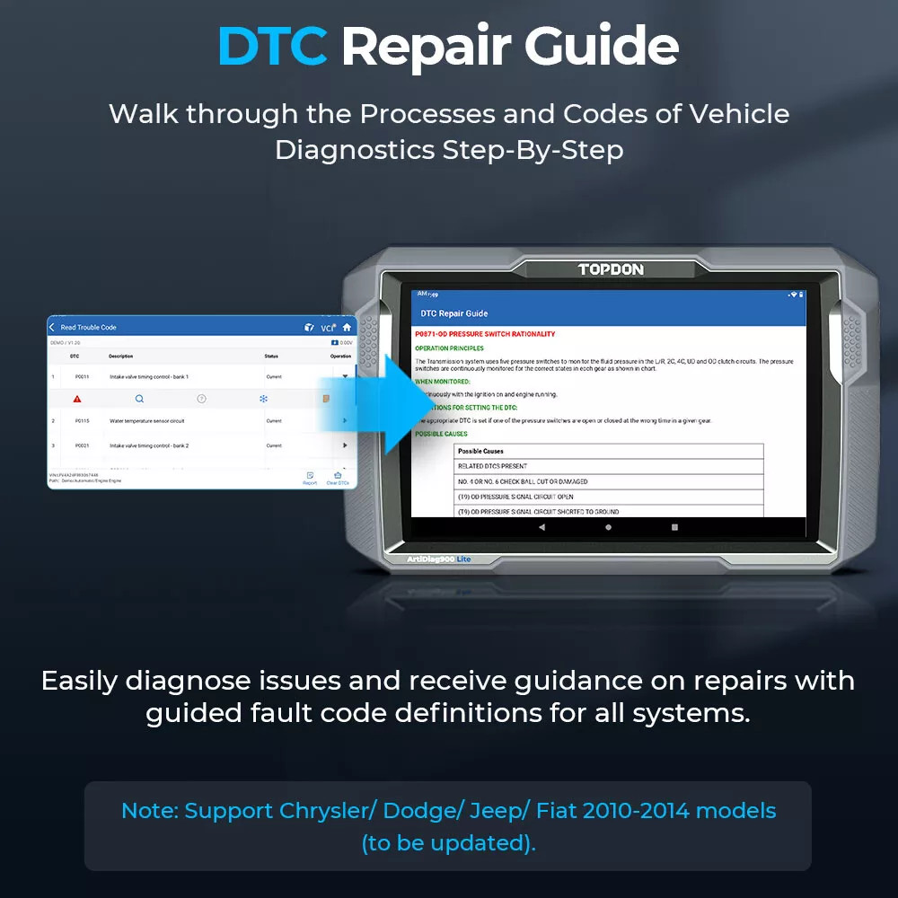 2025 TOPDON ArtiDiag900 Lite BT Auto Diagnostic Scan Tool All System Active Test