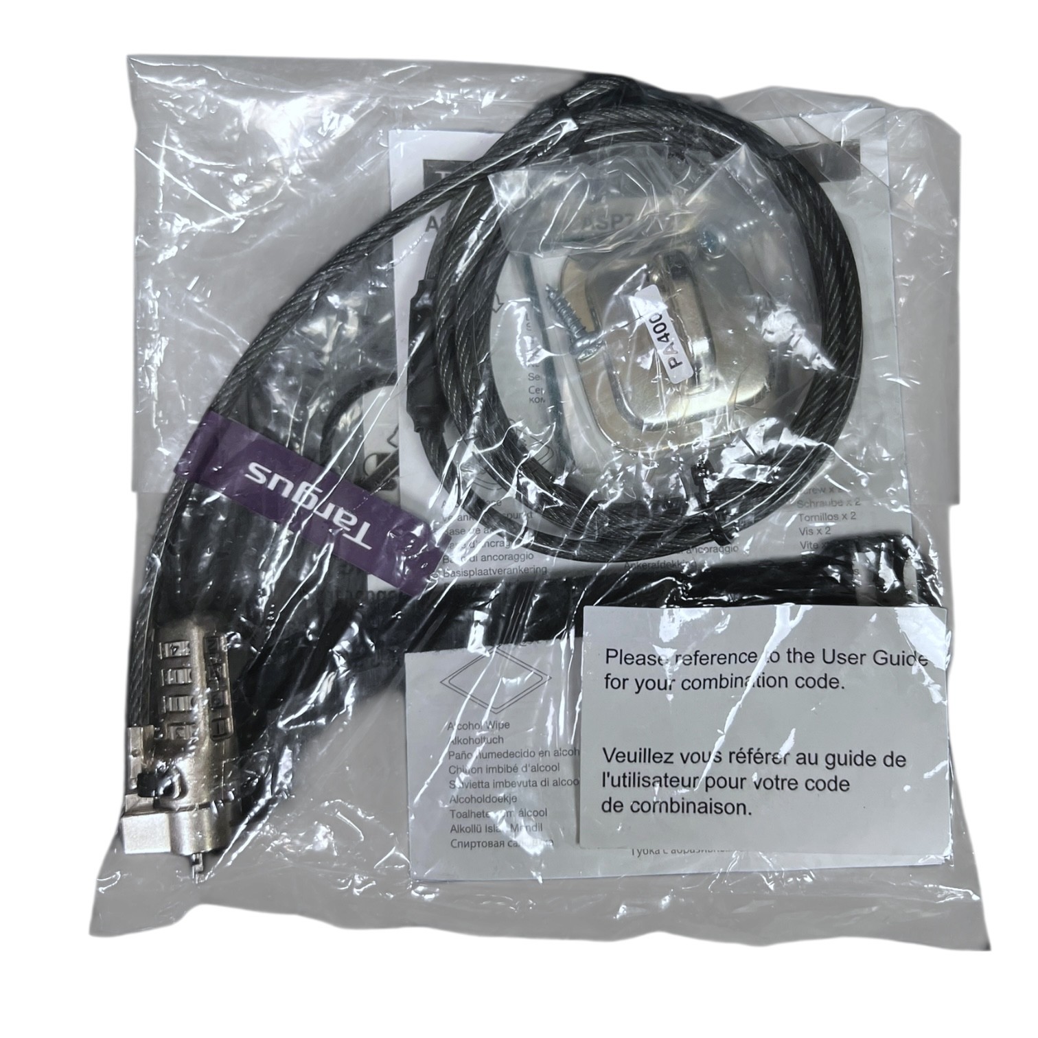 Targus ASP71GLX-S DEFCON Compact Serialized Combo Cable Lock - Black - NEW